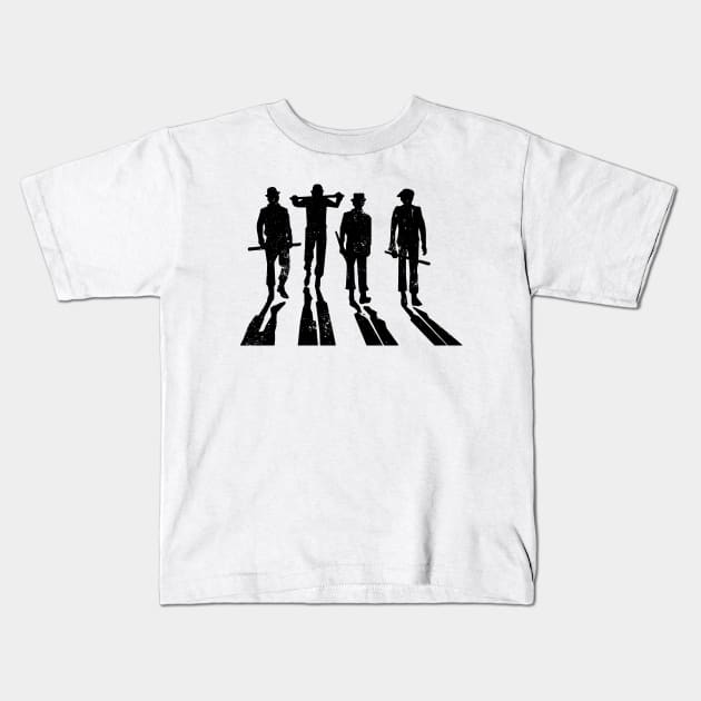 A Clockwork Orange Droogs Stencil Silhouette Kids T-Shirt by CultureClashClothing